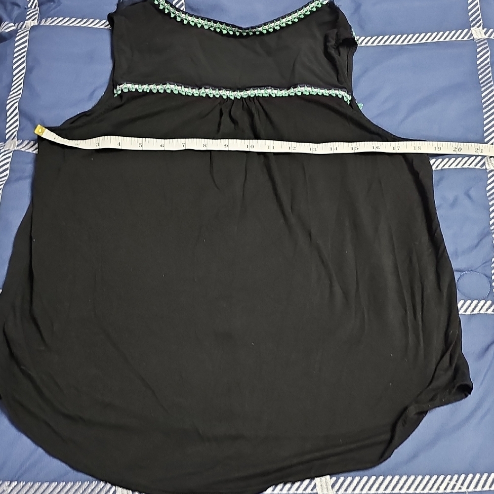 Daniel Rainn Black Top with Teal Embellishments - Picture 5 of 7